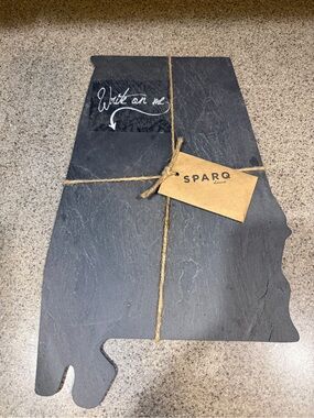 SPARQ Slate Alabama Serving Board - Black State Shape